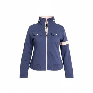 Vintage Le Tigre Classic Navy‎ Blue Pink Trim Zip Up Jacket XL Hooded